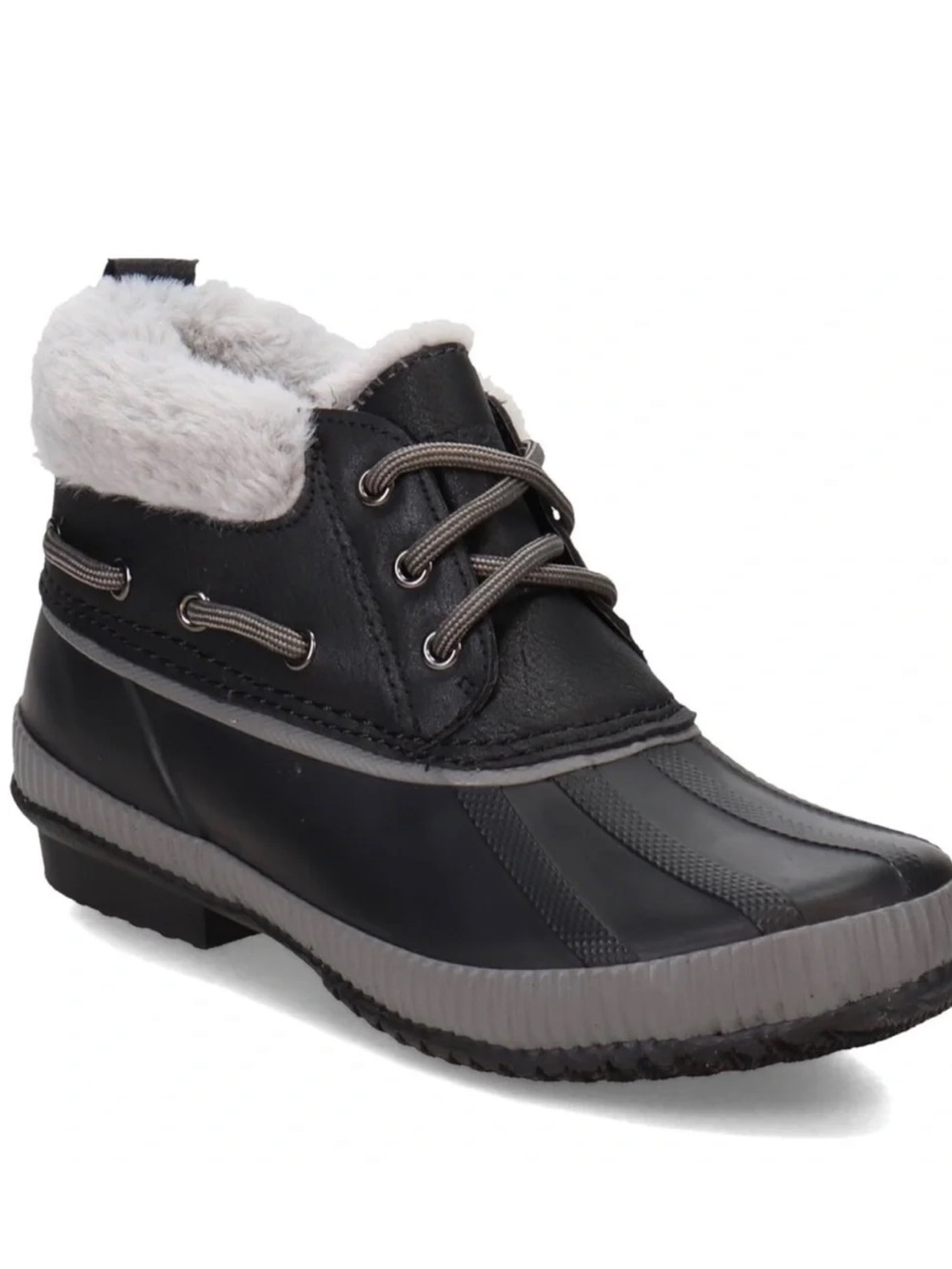 JSport jambu Black Mary Waterproof Faux fur Collar Duck Boots Size 8 Women’s